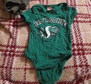 Lil' Rookie Green Baby Bodysuit with Team Graphic